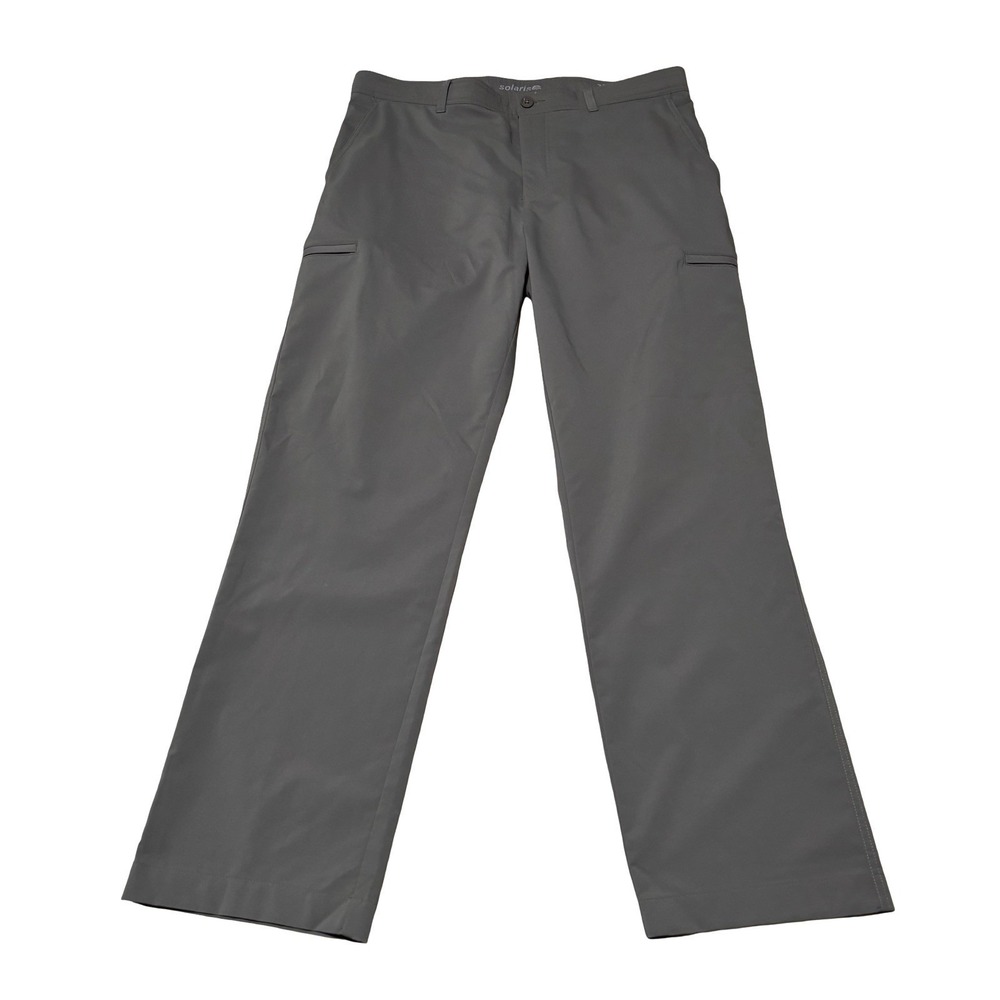 Solaris Men's Casual Outdoor Hiking Pants Gray Poly Blend Size 36 x 31(Altered)